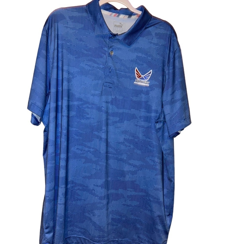 Volition America Puma Polo Shirt Mens Sz XL Royal Blue golf top